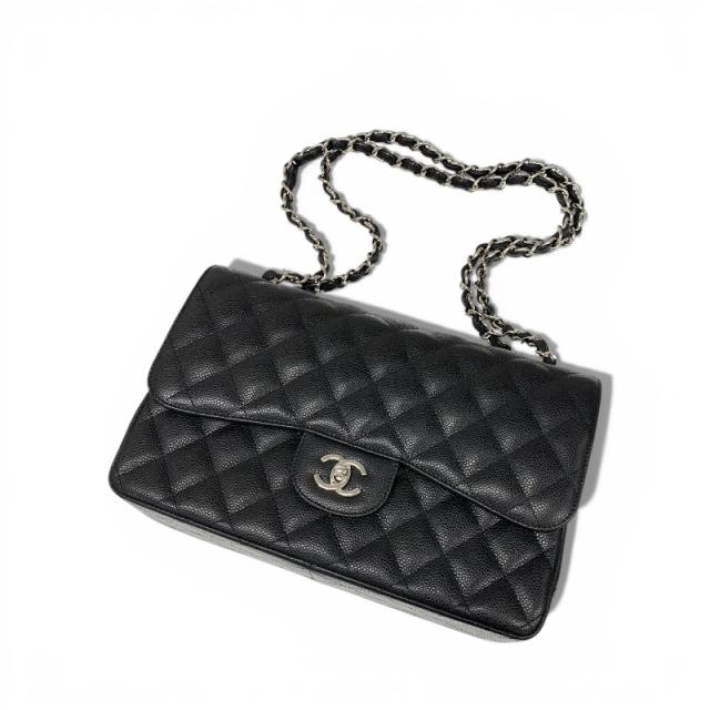 シャネル CHANEL バッグ ショルダーバッグ ブラック シルバー デカマトラッセ30 ラージ ターンロック シングルフラップ_4