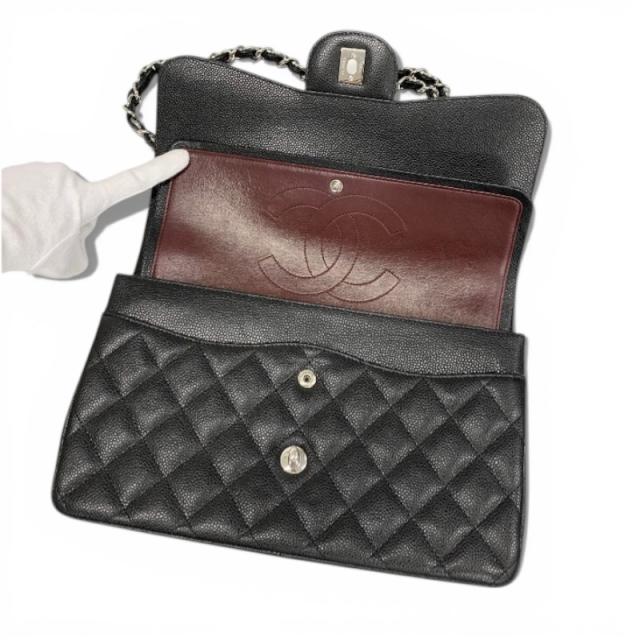シャネル CHANEL バッグ ショルダーバッグ ブラック シルバー デカマトラッセ30 ラージ ターンロック シングルフラップ_5