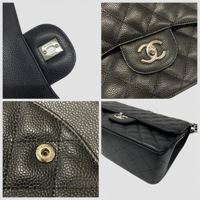 シャネル CHANEL バッグ ショルダーバッグ ブラック シルバー デカマトラッセ30 ラージ ターンロック シングルフラップ_8