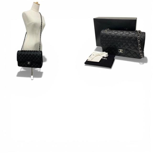 シャネル CHANEL バッグ ショルダーバッグ ブラック シルバー デカマトラッセ30 ラージ ターンロック シングルフラップ_9