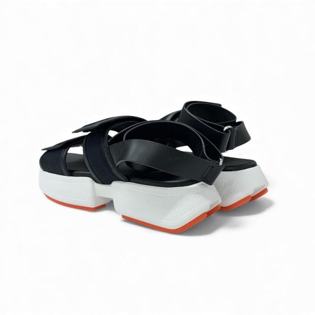 エルメス HERMES ギーク サンダル 靴 シューズ メッシュ レザー ブラック ホワイト ベルクロ ストラップ スポーツサンダル_3