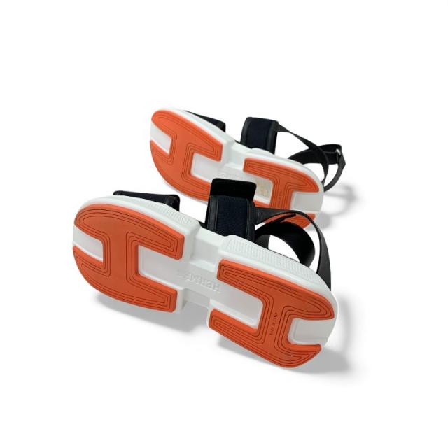 エルメス HERMES ギーク サンダル 靴 シューズ メッシュ レザー ブラック ホワイト ベルクロ ストラップ スポーツサンダル_5