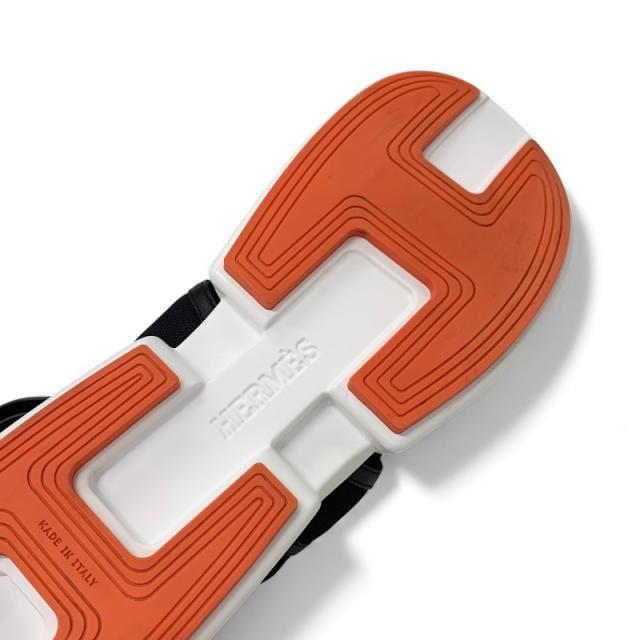 エルメス HERMES ギーク サンダル 靴 シューズ メッシュ レザー ブラック ホワイト ベルクロ ストラップ スポーツサンダル_6