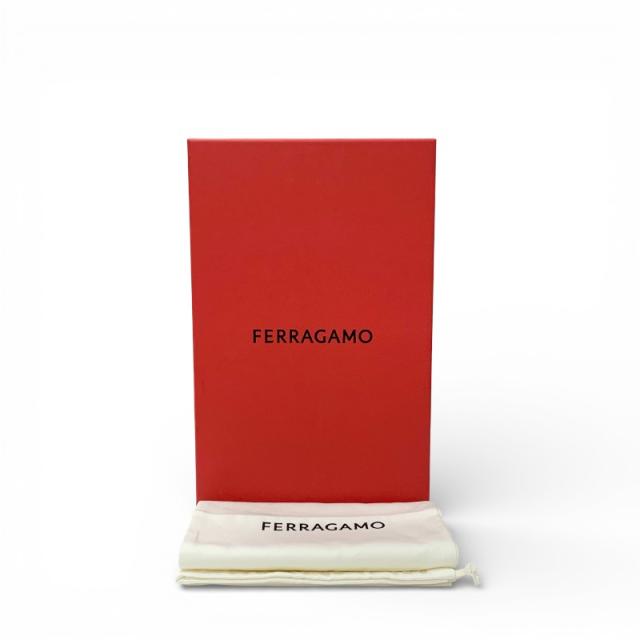 フェラガモ FERRAGAMO スニーカー 靴 シューズ レザー ブラック ゴールド ロゴプレート スリッポン フラットシューズ_9