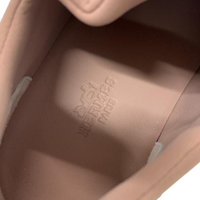 エルメス HERMES ジャスト スニーカー 靴 シューズ スエード ファブリック ピンク ブラック ホワイト 未使用_6