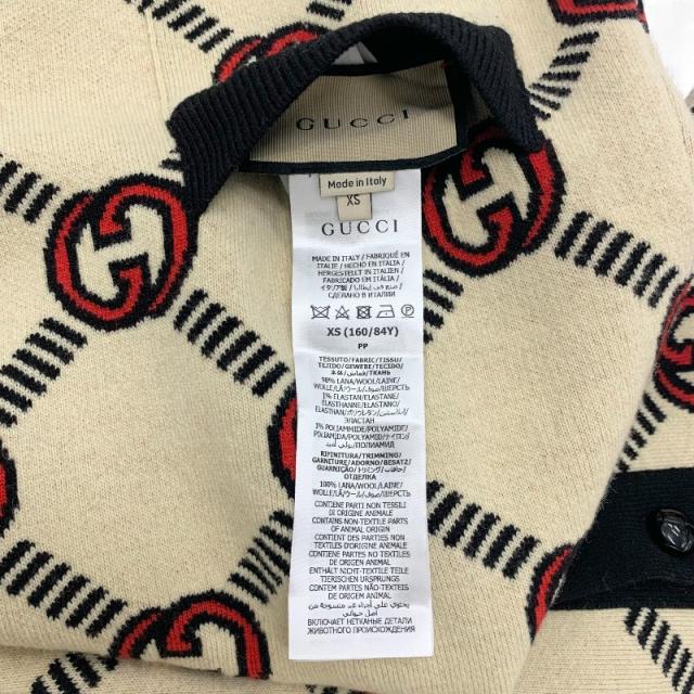 グッチ GUCCI ワンピース ベージュ ブラック レッド インターロッキングG リバーシブル ポロドレス ニット_8