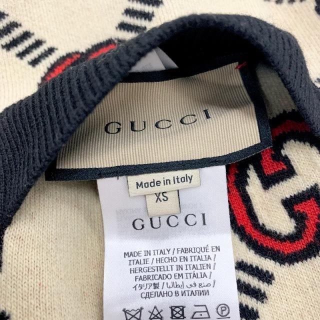 グッチ GUCCI ワンピース ベージュ ブラック レッド インターロッキングG リバーシブル ポロドレス ニット_7