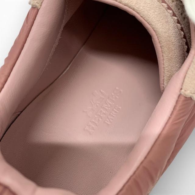エルメス HERMES バウンシング スニーカー 靴 シューズ ファブリック スエード ピンク ブラウン_6