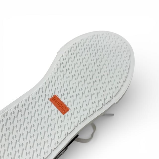 エルメス HERMES イリコ スニーカー 靴 シューズ キャンバス レザー ブラック ホワイト 未使用 ワッペン ハイカット_7