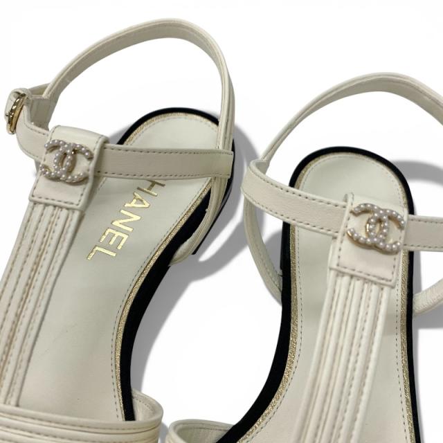 シャネル CHANEL フラットシューズ 靴 シューズ レザー ファブリック
