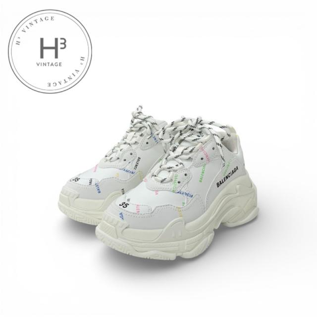 バレンシアガ BALENCIAGA トリプルS スニーカー 靴 シューズ レザー ホワイト マルチカラー ロゴ