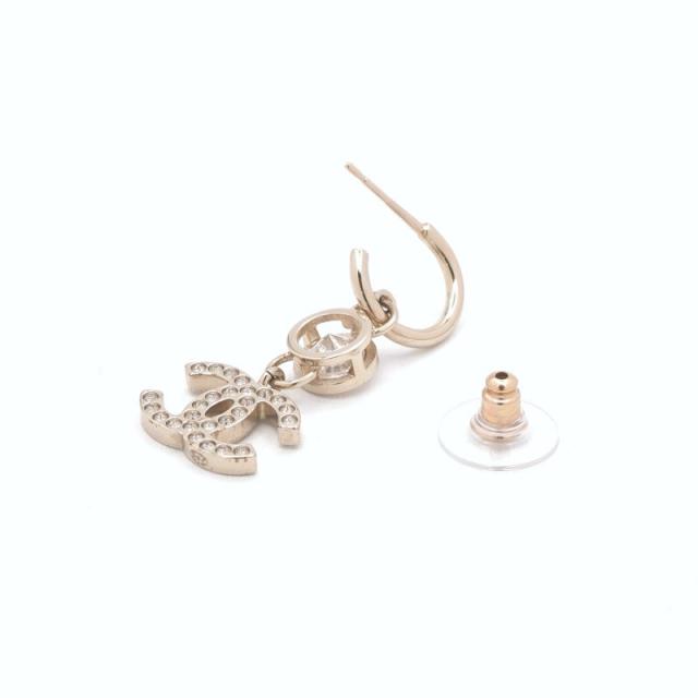 シャネル CHANEL ピアス イヤリング ゴールド ココマーク クリスタル ラインストーン ハート_3