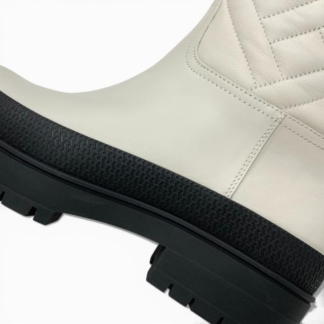 エルメス HERMES フジ ブーツ ロングブーツ 靴 シューズ レザー アイボリー エクスリブリス キルティング_9