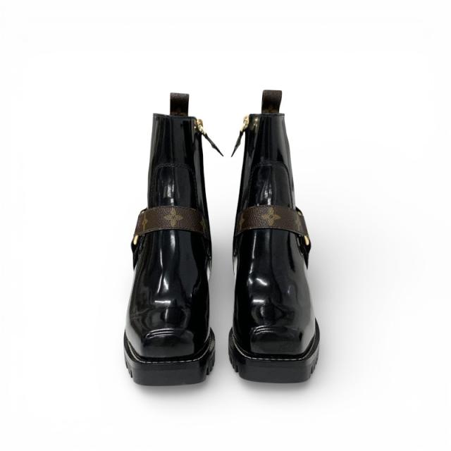 ルイヴィトン LOUIS VUITTON リミットレスライン モノグラム ブーツ ショートブーツ 靴 シューズ レザー ブラック ブラウン_1