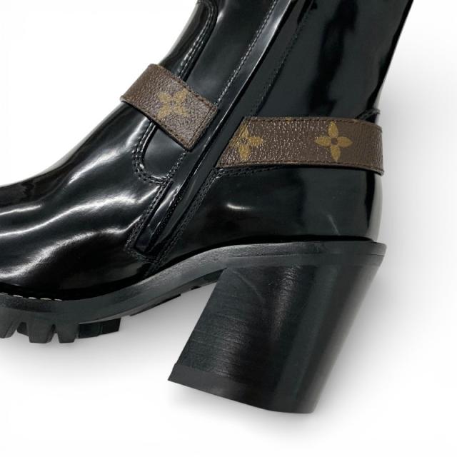 ルイヴィトン LOUIS VUITTON リミットレスライン モノグラム ブーツ ショートブーツ 靴 シューズ レザー ブラック ブラウン_8