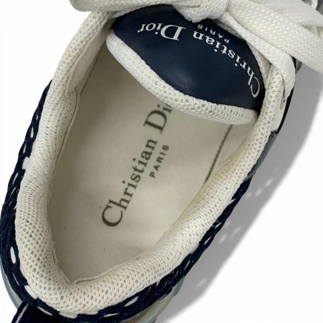 クリスチャンディオール CHRISTIAN DIOR Dior Vibe スニーカー 靴 シューズ レザー ラバー ファブリック ネイビー ホワイト ロゴ_6