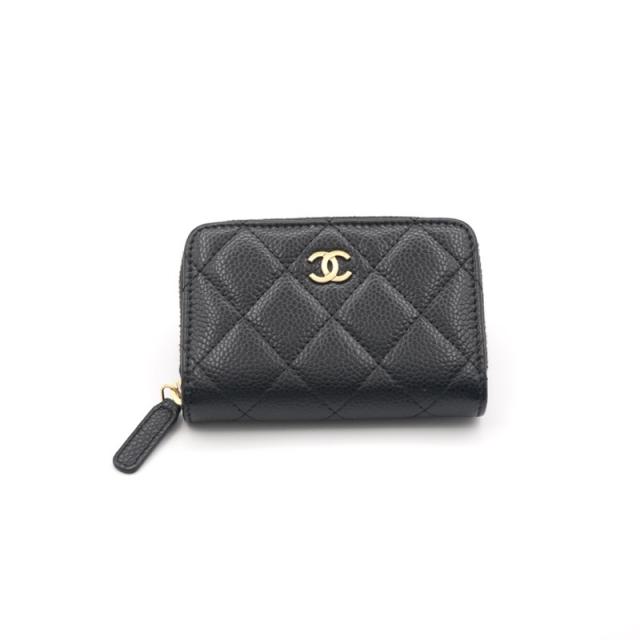 シャネル CHANEL 財布 コインケース 小銭入れ ブラック ゴールド ココマーク クラシック ジップ コインパース カードケース_1