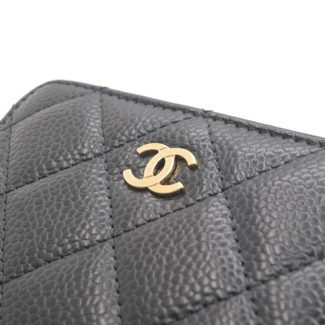 シャネル CHANEL 財布 コインケース 小銭入れ ブラック ゴールド ココマーク クラシック ジップ コインパース カードケース_3