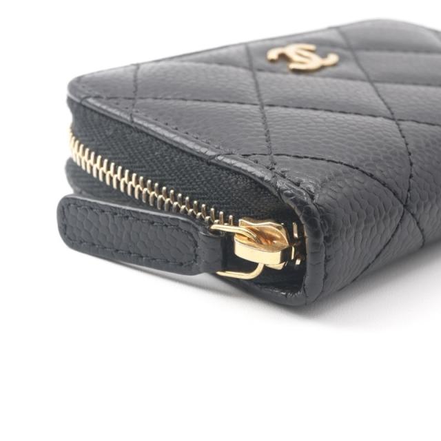シャネル CHANEL 財布 コインケース 小銭入れ ブラック ゴールド ココマーク クラシック ジップ コインパース カードケース_4