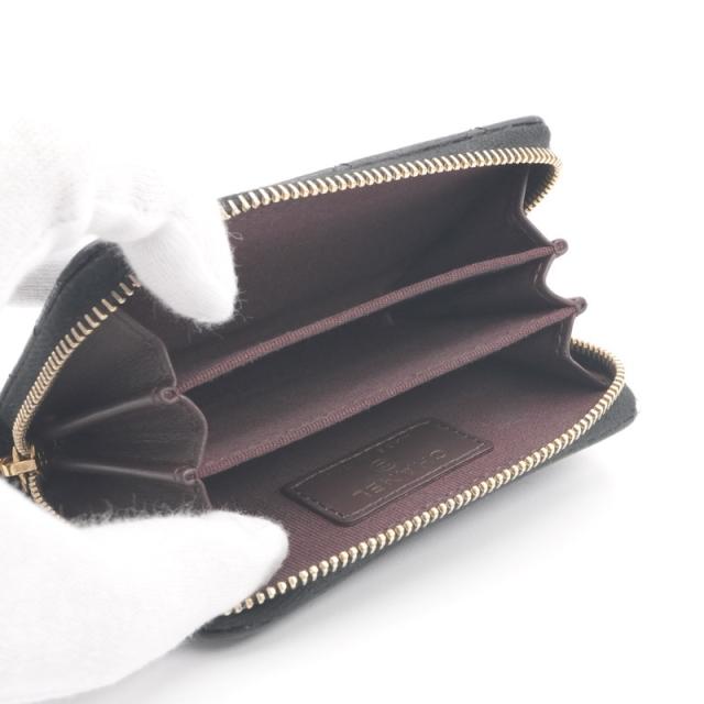 シャネル CHANEL 財布 コインケース 小銭入れ ブラック ゴールド ココマーク クラシック ジップ コインパース カードケース_5