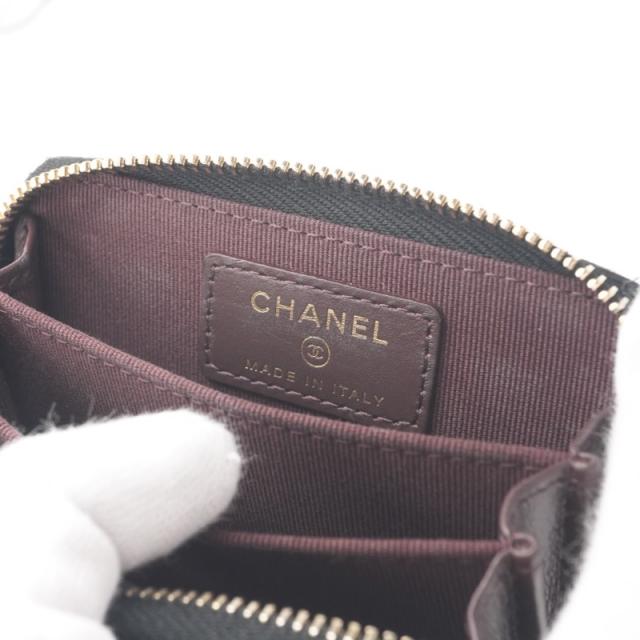シャネル CHANEL 財布 コインケース 小銭入れ ブラック ゴールド ココマーク クラシック ジップ コインパース カードケース_6