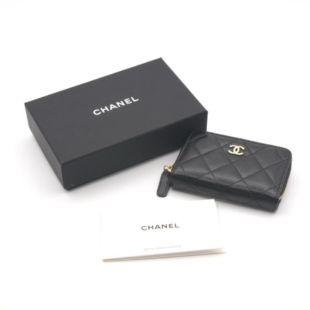 シャネル CHANEL 財布 コインケース 小銭入れ ブラック ゴールド ココマーク クラシック ジップ コインパース カードケース_8