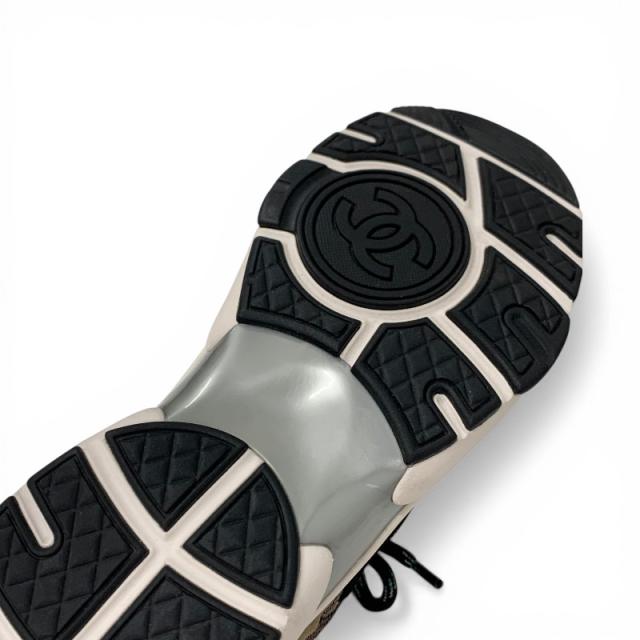 シャネル CHANEL スニーカー 靴 シューズ メッシュ スエード レザー ブラウン グリーン ココマーク_7