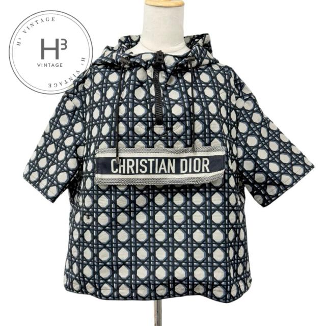 クリスチャンディオール CHRISTIAN DIOR トップス ポリエステル ネイビー グレー ブラック ショートスリーブ アノラック ロゴ ハーフジップ フーディ ジャケット
