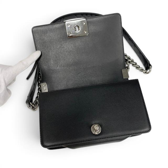 シャネル CHANEL バッグ ショルダーバッグ ブラック シルバー ボーイシャネル20 ココマーク シェブロン シングルフラップ_5