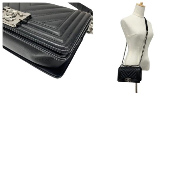 シャネル CHANEL バッグ ショルダーバッグ ブラック シルバー ボーイシャネル20 ココマーク シェブロン シングルフラップ_9