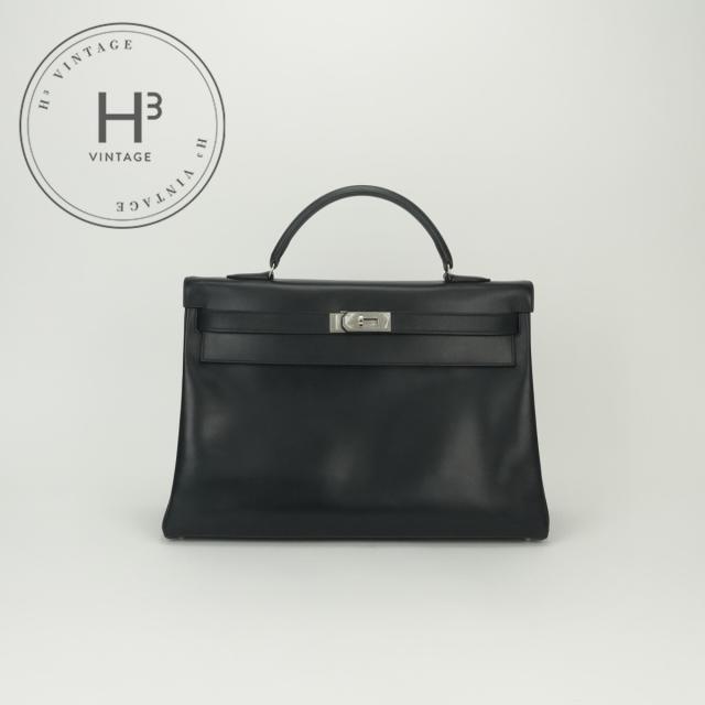 エルメス HERMES ケリー40 ケリー 40 バッグ トートバッグ ボックスカーフ ノワール Noir ブラック Black 黒 シルバー金具 ハンドバッグ 898,975円