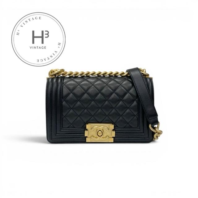 シャネル CHANEL バッグ ショルダーバッグ ブラック ゴールド ボーイシャネル20 マトラッセ ココマーク チェーンショルダー