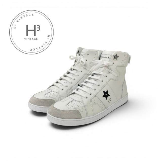クリスチャンディオール CHRISTIAN DIOR DiorStar スニーカー 靴 シューズ レザー スエード ホワイト ブラック 未使用 ロゴ スター