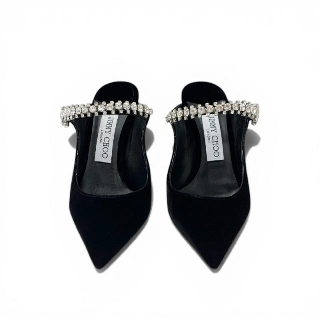 ジミーチュウ JIMMY CHOO ビング 100 パンプス 靴 シューズ ベルベット ブラック 黒 ビジュー ミュール パーティーシューズ_1