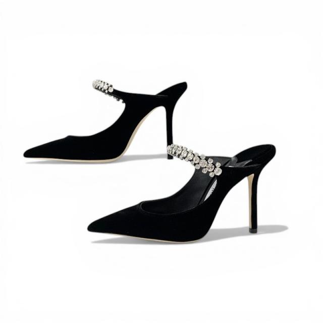 ジミーチュウ JIMMY CHOO ビング 100 パンプス 靴 シューズ ベルベット ブラック 黒 ビジュー ミュール パーティーシューズ_2