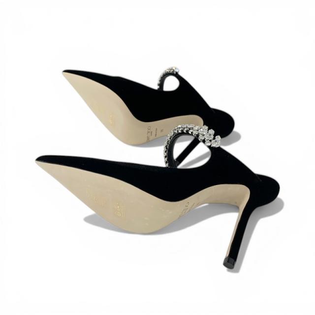 ジミーチュウ JIMMY CHOO ビング 100 パンプス 靴 シューズ ベルベット ブラック 黒 ビジュー ミュール パーティーシューズ_5
