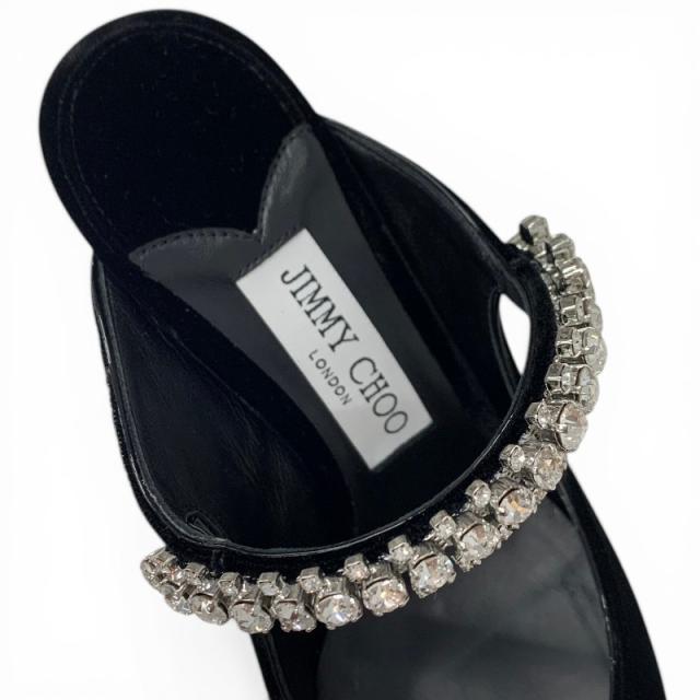 ジミーチュウ JIMMY CHOO ビング 100 パンプス 靴 シューズ ベルベット ブラック 黒 ビジュー ミュール パーティーシューズ_6