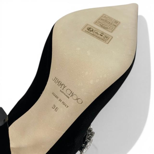 ジミーチュウ JIMMY CHOO ビング 100 パンプス 靴 シューズ ベルベット ブラック 黒 ビジュー ミュール パーティーシューズ_7