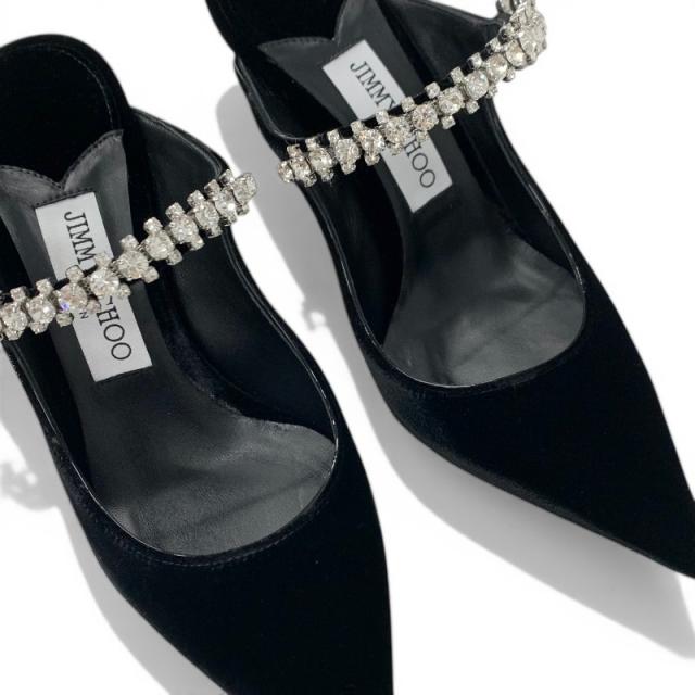 ジミーチュウ JIMMY CHOO ビング 100 パンプス 靴 シューズ ベルベット ブラック 黒 ビジュー ミュール パーティーシューズ_8
