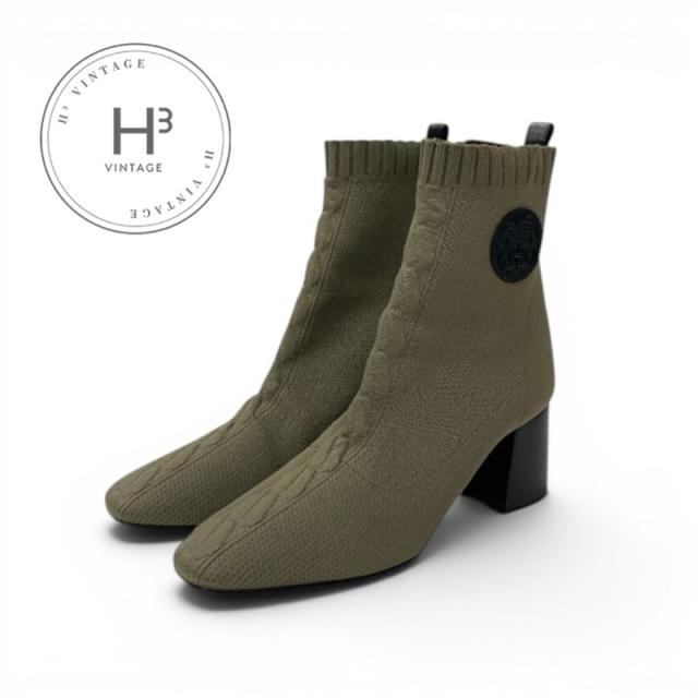 エルメス HERMES ヴォルヴェール ブーツ ショートブーツ 靴 シューズ ファブリック レザー カーキ ブラック エクスリブリス 38,610円
