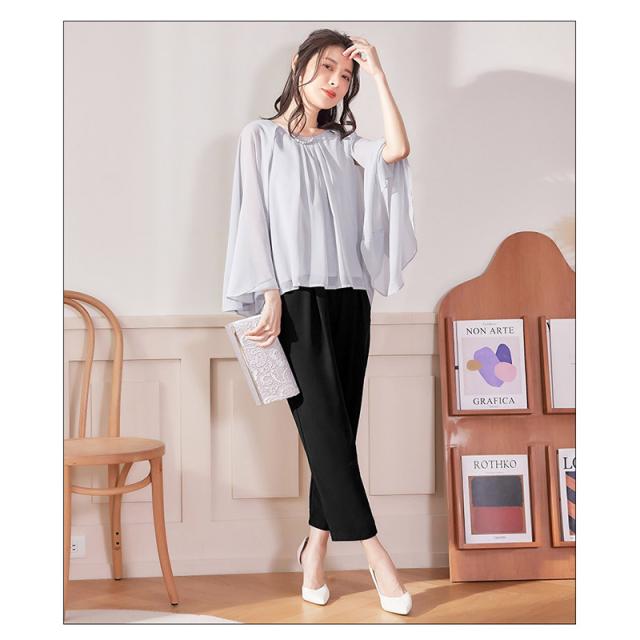 セットアップ レディース 上下セット セレモニー スーツ ママ 服 母 入学式 入園式 卒業式 卒園式 服装 パンツスーツ 七五三