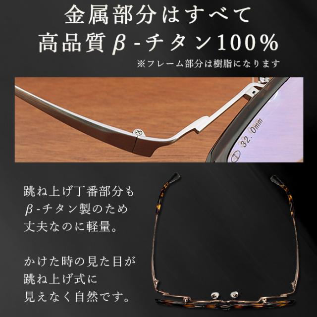 度付きメガネ 跳ね上げ式 HOYA 1.60 薄型非球面 カラーレンズ
