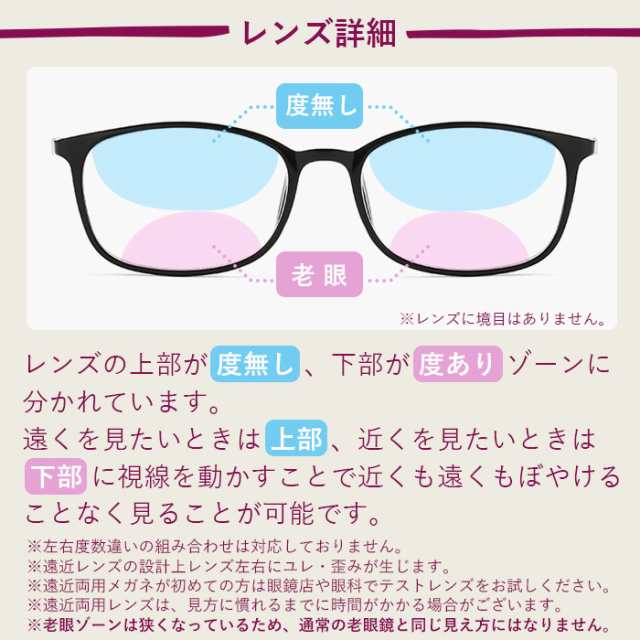 度数+0.25刻みで選べる！】遠近両用メガネ 老眼鏡 遠くも見える メガネ