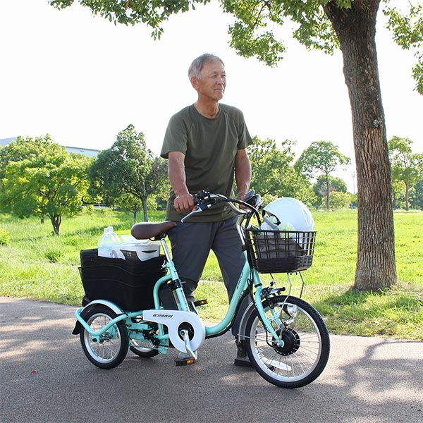 ミムゴ ACTIVE PLUS ノーパンク ロータイプ電動アシスト三輪自転車 