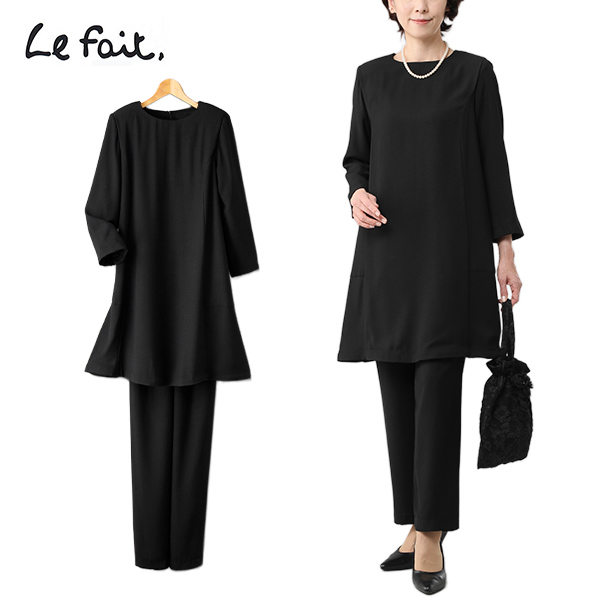 アローズ Le fait レディースフォーマル チュニックパンツスーツ 2点セット aa00037 1セット（チュニック×1着、パンツ×1着）