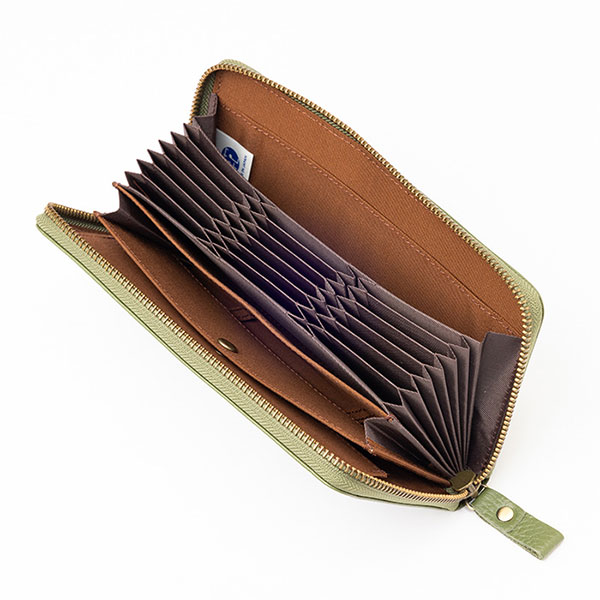 小田清株式会社 豊岡工房 牛革 ジャバラコインスルー長財布 4342 1点の