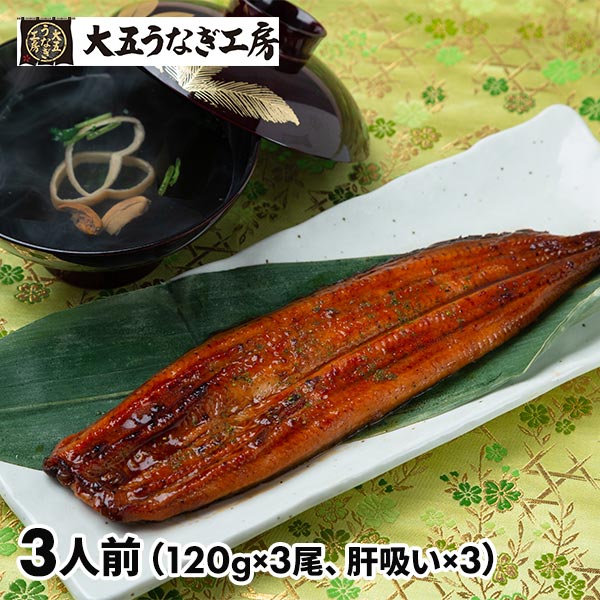 大五通商うなぎ工房 うなぎ問屋の大五蒲焼　(長焼3尾）肝吸付き 8480018 1セット（360g：120g×3尾、肝吸い×3袋）の通販は