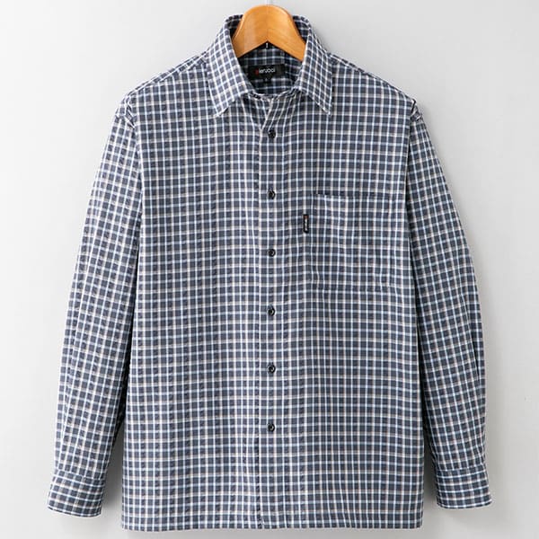 彩香 ピエルッチ 格子柄シアサッカー長袖シャツ 2色組 GV-062 1セット（2枚：2色×各1枚）_4