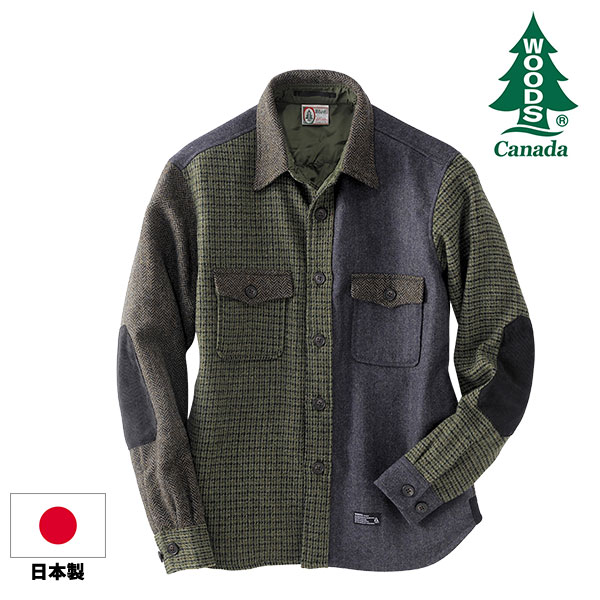 ハワード WOODS ツイード切替CPOシャツ 1枚