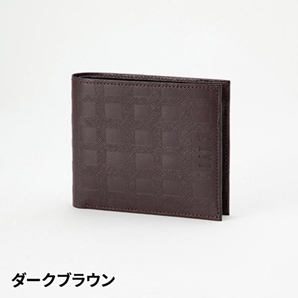 プレリー DAKS チェッカーエンボス 二つ折り財布（小銭入れあり